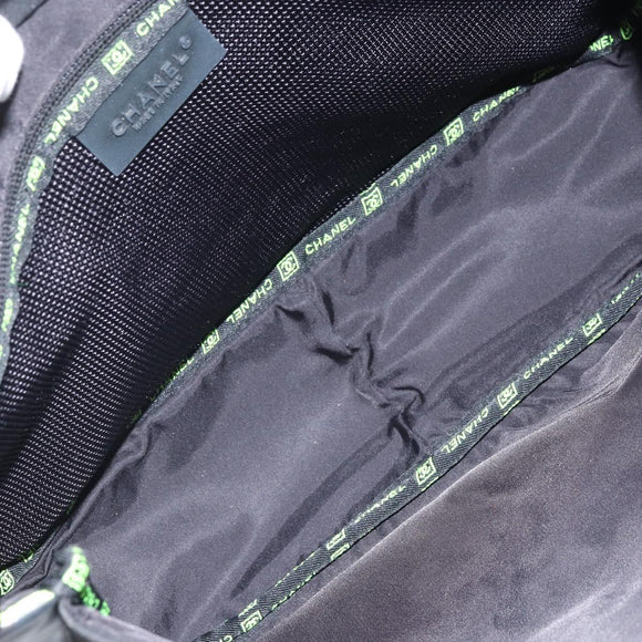 CHANEL Sports Line Shoulder Bag Nylon Black CC Auth BA9965