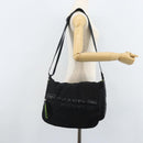 CHANEL Sports Line Shoulder Bag Nylon Black CC Auth BA9965-26