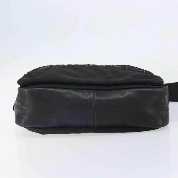CHANEL Sports Line Shoulder Bag Nylon Black CC Auth BA9965