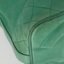 CHANEL Chain Shoulder Bag Lamb Skin Green Gold CC Auth BA9966-14