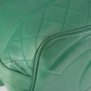 CHANEL Chain Shoulder Bag Lamb Skin Green Gold CC Auth BA9966-16