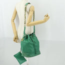 CHANEL Chain Shoulder Bag Lamb Skin Green Gold CC Auth BA9966-23