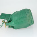 CHANEL Chain Shoulder Bag Lamb Skin Green Gold CC Auth BA9966-4