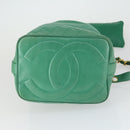 CHANEL Chain Shoulder Bag Lamb Skin Green Gold CC Auth BA9966-5