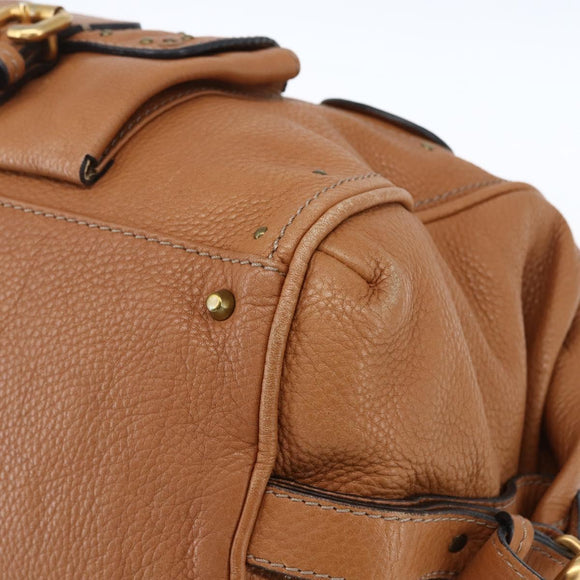 Chloe Paddington Hand Bag Leather Brown Gold Silver Auth BA9967V