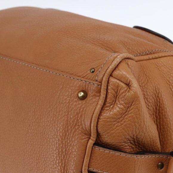 Chloe Paddington Hand Bag Leather Brown Gold Silver Auth BA9967V