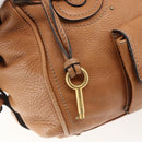 Chloe Paddington Hand Bag Leather Brown Gold Silver Auth BA9967V-10