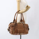 Chloe Paddington Hand Bag Leather Brown Gold Silver Auth BA9967V-26