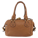 Chloe Paddington Hand Bag Leather Brown Gold Silver Auth BA9967V-2
