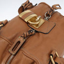 Chloe Paddington Hand Bag Leather Brown Gold Silver Auth BA9967V-6