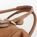 Chloe Paddington Hand Bag Leather Brown Gold Silver Auth BA9967V-8