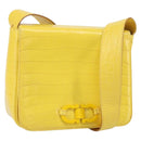 Salvatore Ferragamo Shoulder Bag Leather Yellow Gold Auth BA9970-1