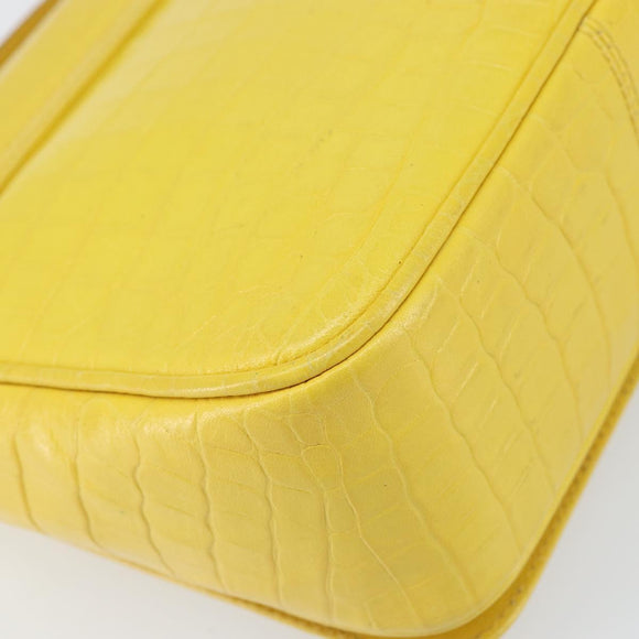 Salvatore Ferragamo Shoulder Bag Leather Yellow Gold Auth BA9970