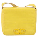 Salvatore Ferragamo Shoulder Bag Leather Yellow Gold Auth BA9970-13