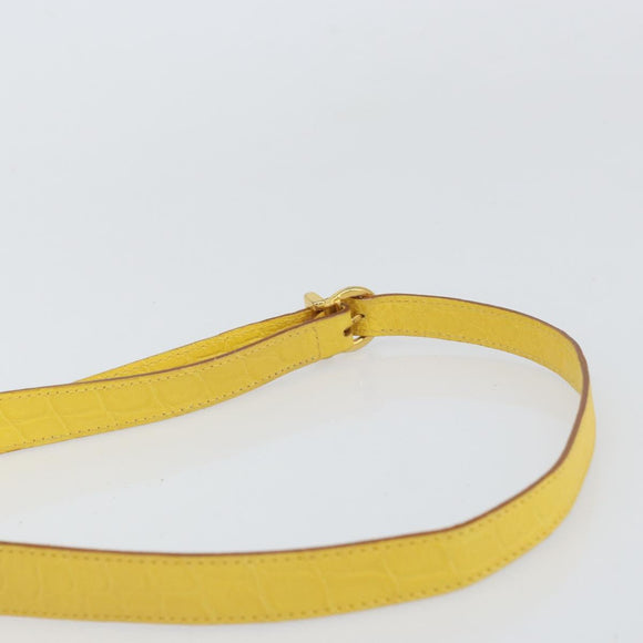 Salvatore Ferragamo Shoulder Bag Leather Yellow Gold Auth BA9970