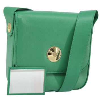 MCM Shoulder Bag Leather Green Gold Auth BA9971