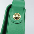 MCM Shoulder Bag Leather Green Gold Auth BA9971-14