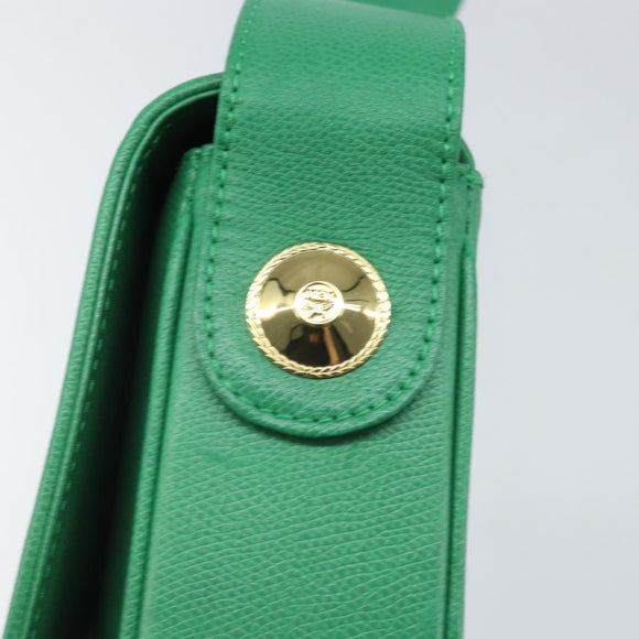 MCM Shoulder Bag Leather Green Gold Auth BA9971