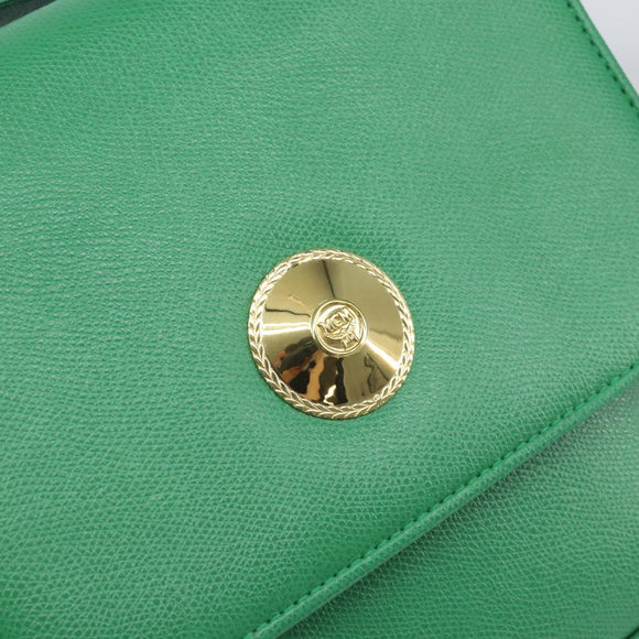 MCM Shoulder Bag Leather Green Gold Auth BA9971
