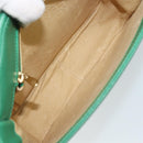 MCM Shoulder Bag Leather Green Gold Auth BA9971-18