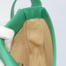 MCM Shoulder Bag Leather Green Gold Auth BA9971-19