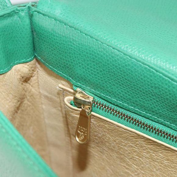 MCM Shoulder Bag Leather Green Gold Auth BA9971