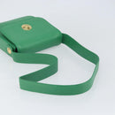 MCM Shoulder Bag Leather Green Gold Auth BA9971-7