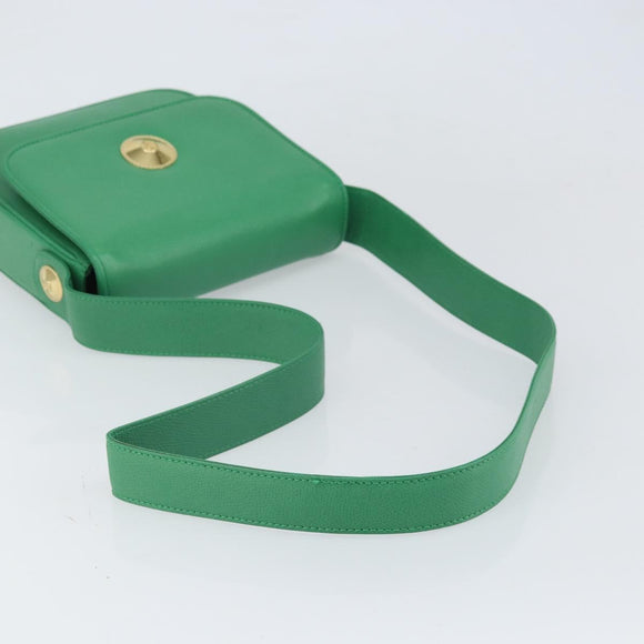 MCM Shoulder Bag Leather Green Gold Auth BA9971