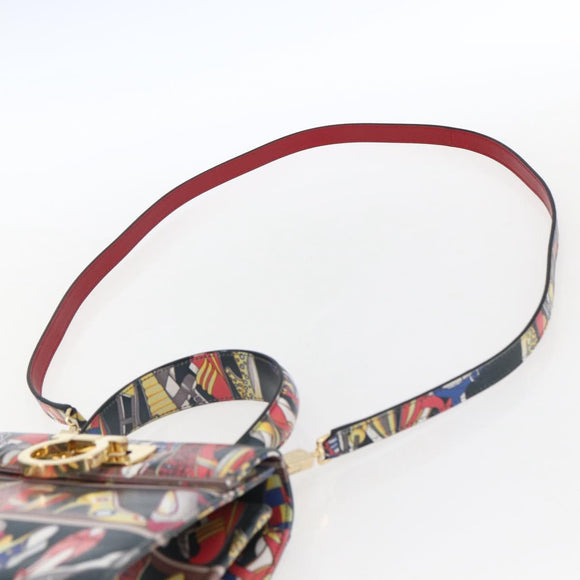 Salvatore Ferragamo Gancini Bag Leather 2way Multicolor Gold Auth BA9972V