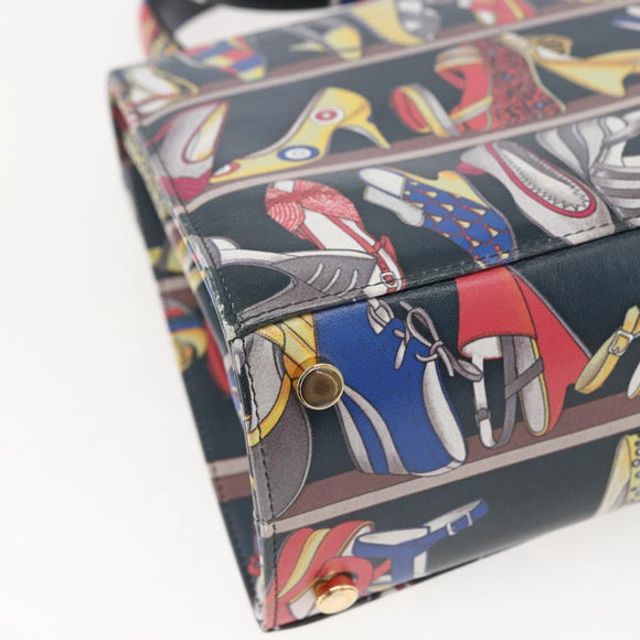 Salvatore Ferragamo Gancini Bag Leather 2way Multicolor Gold Auth BA9972V