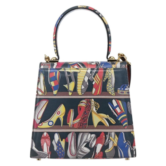 Salvatore Ferragamo Gancini Bag Leather 2way Multicolor Gold Auth BA9972V