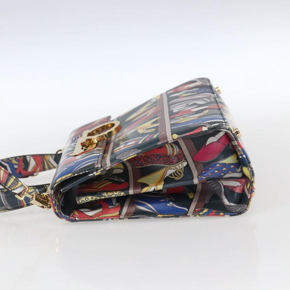 Salvatore Ferragamo Gancini Bag Leather 2way Multicolor Gold Auth BA9972V