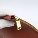 CELINE Pouch Leather Red Gold Auth BA9976-9