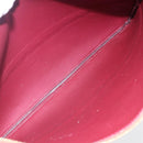 CELINE Pouch Leather Red Gold Auth BA9976-10