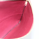 CELINE Pouch Leather Red Gold Auth BA9976-17
