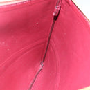 CELINE Pouch Leather Red Gold Auth BA9976-11