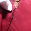 CELINE Pouch Leather Red Gold Auth BA9976-12