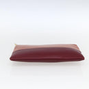 CELINE Pouch Leather Red Gold Auth BA9976-6