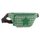 GUCCI Children's Sherry Line Waist bag Canvas Green Silver 502095 Auth BA9977V-1