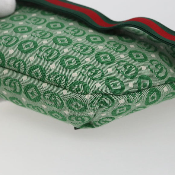 GUCCI Children's Sherry Line Waist bag Canvas Green Silver 502095 Auth BA9977V