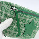 GUCCI Children's Sherry Line Waist bag Canvas Green Silver 502095 Auth BA9977V-14