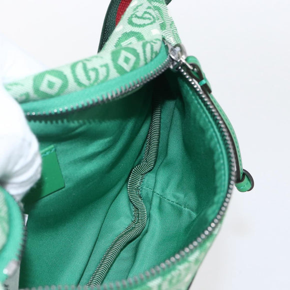 GUCCI Children's Sherry Line Waist bag Canvas Green Silver 502095 Auth BA9977V