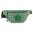 GUCCI Children's Sherry Line Waist bag Canvas Green Silver 502095 Auth BA9977V-2