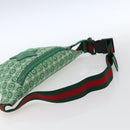 GUCCI Children's Sherry Line Waist bag Canvas Green Silver 502095 Auth BA9977V-7