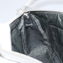 Salvatore Ferragamo Hand Pouch Leather PVC Silver Auth BA9978V-20