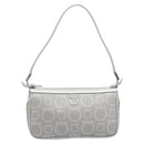 Salvatore Ferragamo Hand Pouch Leather PVC Silver Auth BA9978V-13