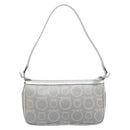 Salvatore Ferragamo Hand Pouch Leather PVC Silver Auth BA9978V-2