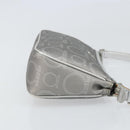 Salvatore Ferragamo Hand Pouch Leather PVC Silver Auth BA9978V-3