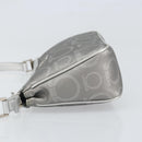 Salvatore Ferragamo Hand Pouch Leather PVC Silver Auth BA9978V-4