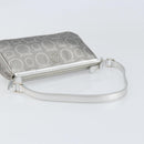 Salvatore Ferragamo Hand Pouch Leather PVC Silver Auth BA9978V-7